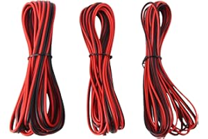 UEYGHEP 3PCS 2 Pin 12V 5M Electrical Wire 22/20/18AWG LED Strip Extension Cable for Speakers Audio Battery Connector