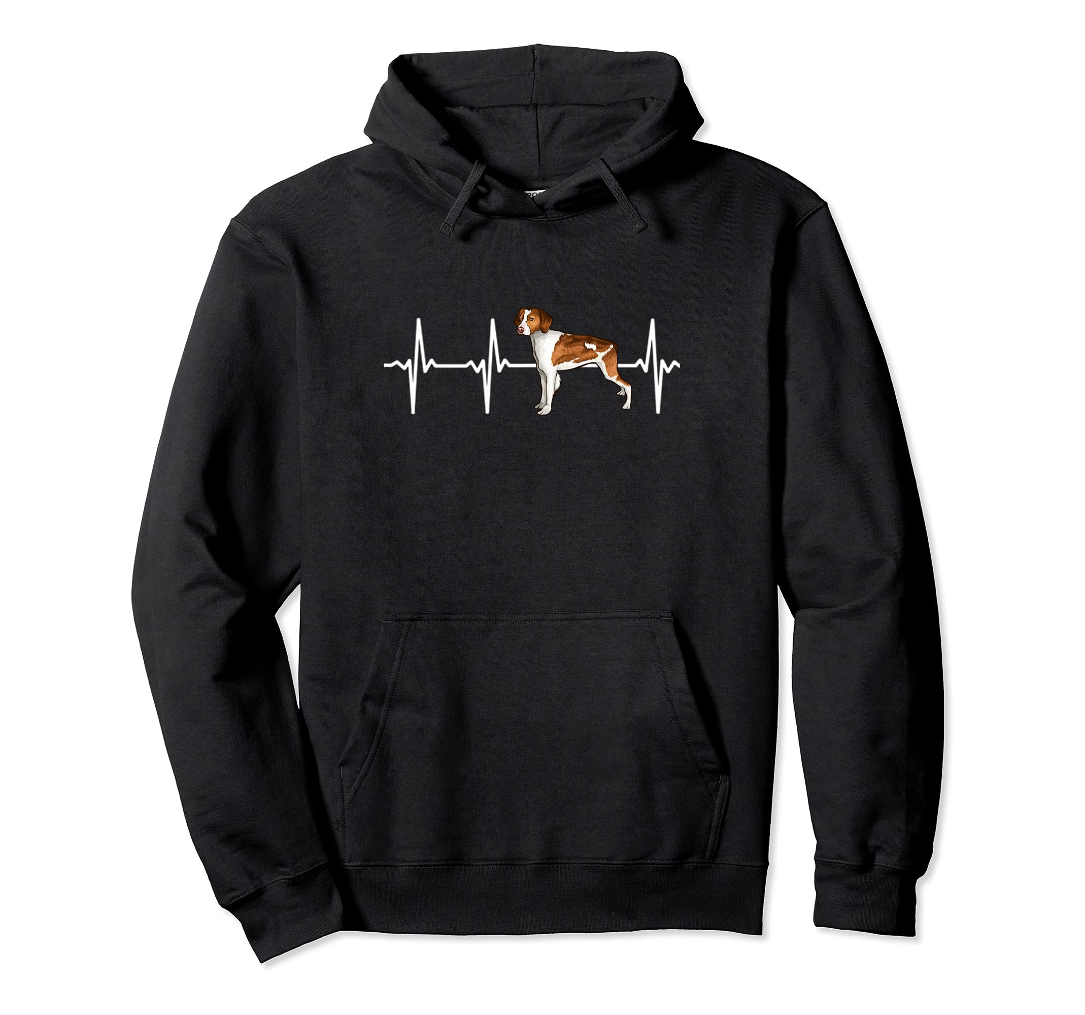Brittany Heartbeat Love My Dog Pullover Hoodie