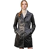 Bigardini Women's Italian Genuine Lambskin Leather Trench Coat