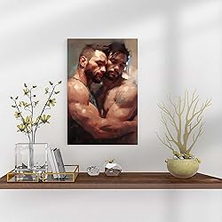 HMLZSJ Nude Muscle Male Torso Portrait Art Gay