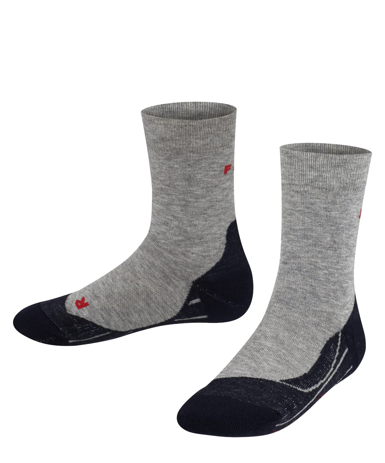 FALKE Unisex Kids RU4 K So Cotton Anti-Blister 1 Pair Running Socks, Grey Light 3406, 3-5