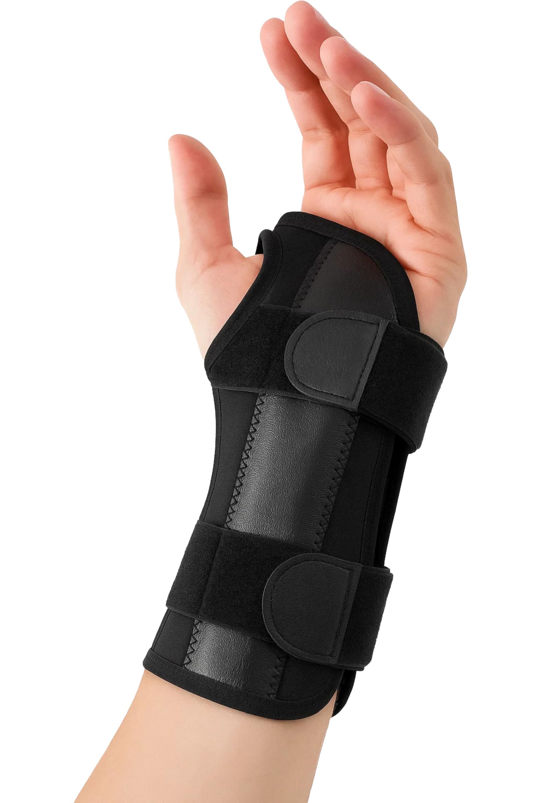 Carpal Tunnel Wrist Brace | Night Wrist Support Guard | Wrist Splint & Hand Brace | Carpal Tunnel Syndrome & Wrists Tendonitis Pain Relief with Forearm Compression | For Men & Women (Left Brace)