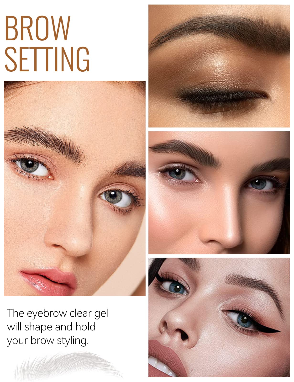 Brow Styling Wax for Feathery & Fluffy & Brow Freeze, Clear Eyebrow Gel, Soap, Long Lasting Eyebrow Makeup for Lamination Effect (1pcs)