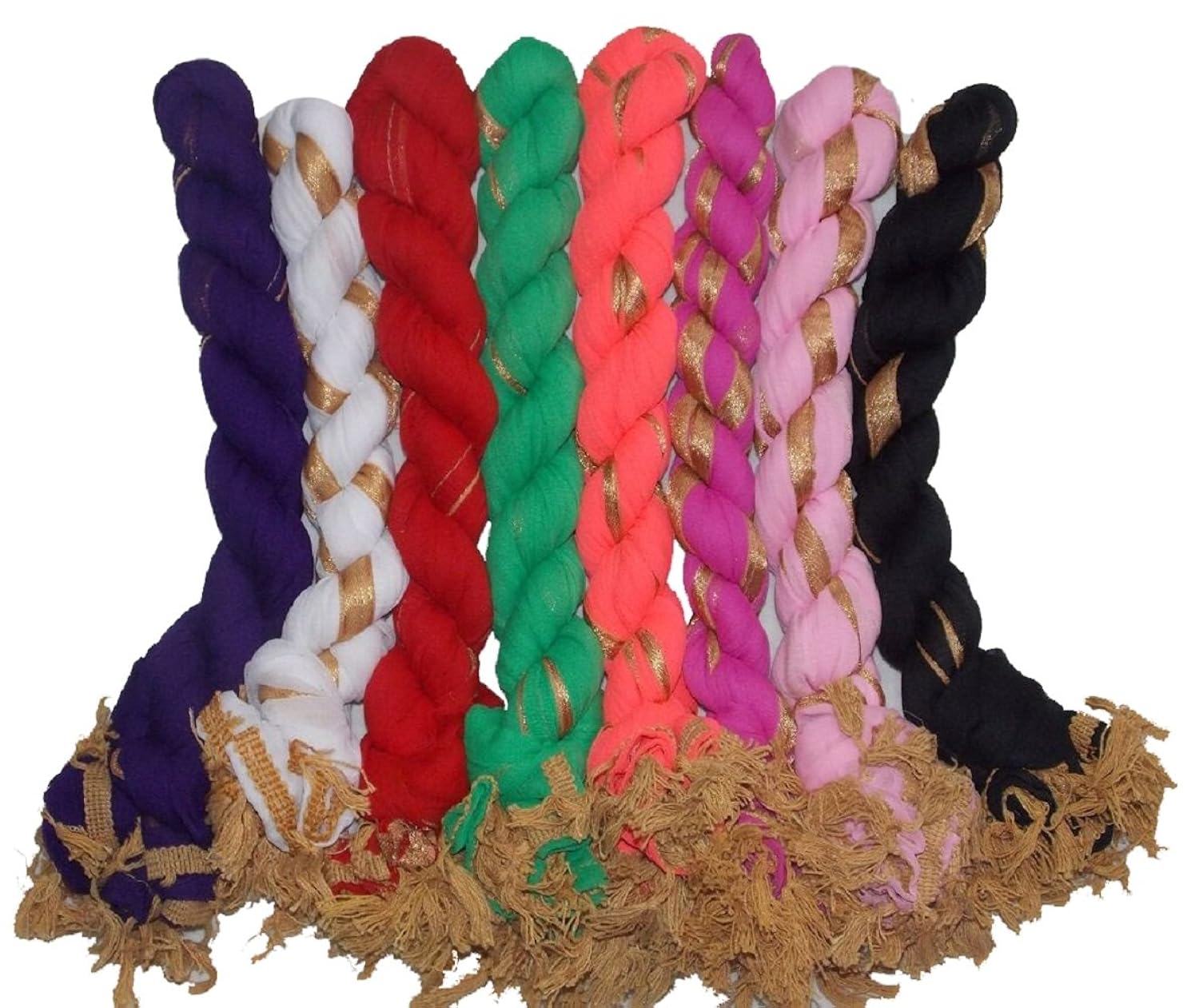 sunrise paridhan women's chiffon set of 8 stoles & dupatta (sunrise01-7_multicolor)