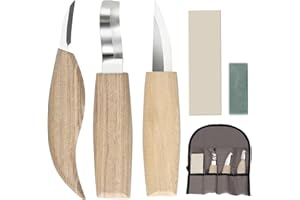 JIAN Wood Carving Tools Set - Wood Carving Knife Kit with Carving Hook Knife, Wood Whittling Knife, Detail Carving Knife, Whittling Kit for Kids Adults Woodworking DIY