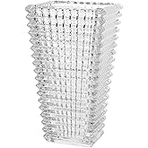 Crystal Vase, Large Clear Glass Vase for Flowers Modern Flower Vases Luxury Home Table Flower Decor Glass Vases for Living Room, Bedroom, Kitchen, Office, Coffee Table, Wedding Decorations (Medium)