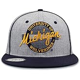The Game NCAA Unisex-Adult NCAA Licensed, Michigan Wolverines Flat Brim Snapback Hat