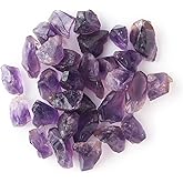 GEMSPLACE Natural Raw Amethyst Stone, Rough Gemsatones and Crystals, Jewelry Making, Reiki & Wicca, Chakra Healing Crystals, Loose Raw Crystals, February Birthstone Stone Weight Approx 100 Carats