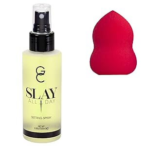 GC Make Up Setting Spray - Gerard Cosmetics Slay All Day Lemongrass - OIL CONTROL Spray A MUST HAVE For Your Makeup Routine - 3.38oz (100ml) Comes With 1 Lianna Beauty Blender