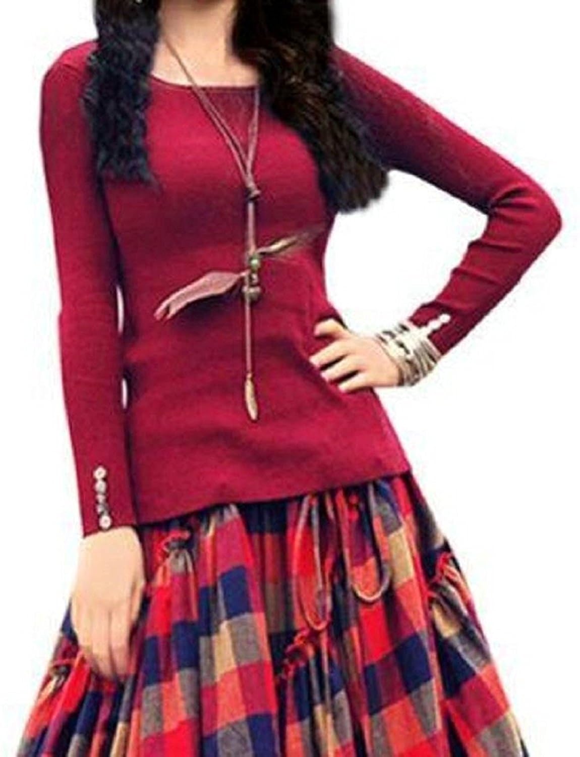 siddhi enterprise women's dress material(gown_red_free size)