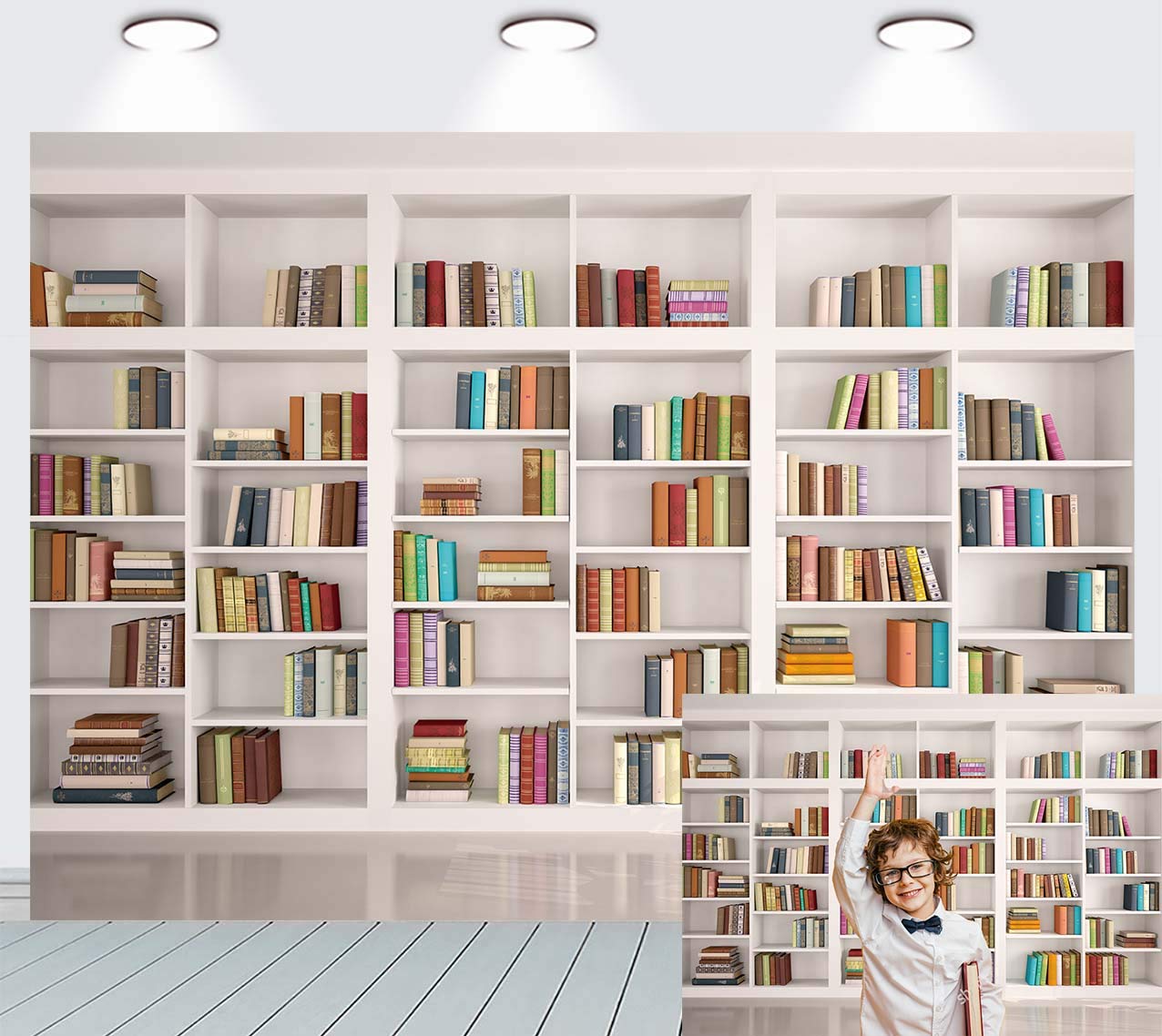 Buy BINQOO 7x5FT Bookshelf Zoom Background Screen Home Office Backdrop