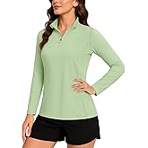 TACVASEN Women's Quarter Zip Pullover Golf Shirts UPF 50+ Long Sleeve Sun Shirts UV Protection Workout Tops
