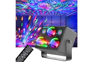 Party Lights,Disco DJ Strobe Light Rave Stage Projector Effect Dance Club Light Sound Activated with Remote Control for Parties Home Show KTV Pub Dance Christmas