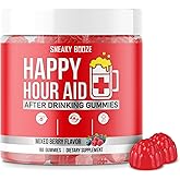 Sneaky Booze Happy Hour Aid Gummies Supplement Pre Game Party Hydration Electrolytes Alcohol DHM Milk Thistle After Drinking Gummy Weekend Recovery Vitamins Formula Better Mornings Support 90 Count
