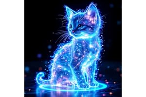 GXGLLPZBY 5D Diamond Painting Kit for Adults Beginners,DIY Blue Cat Paint by Diamond Art Kits,Suitability Friends Full Round Drill Diamonds Dots Gem Art,Home Wall Decor 13.78x13.78 Inch