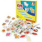 Kasfalci CVC Word Magnets for Toddlers 1-3, 50 Fridge Magnets for Kids, Back to School Supplies, Cute Animal Magnetic Objects, Speech Therapy Toys for Kids Toddlers Preschool Learning Spelling