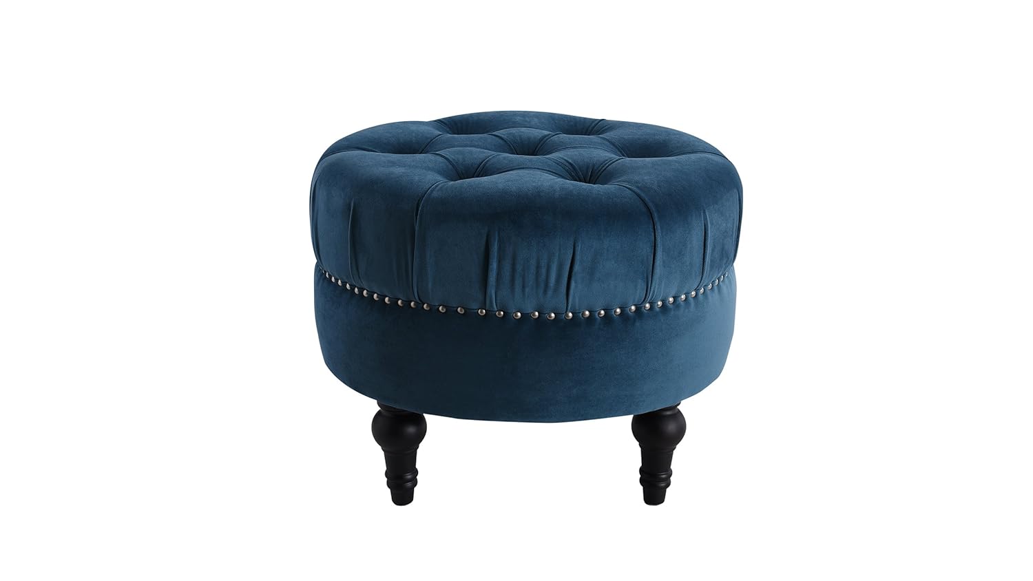 Best round teal velvet tufted ottoman