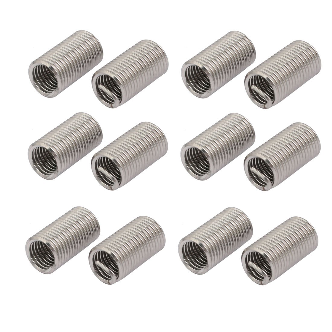 sourcingmap M10x1.5mmx30mm 304 Stainless Steel Helical Coil Wire Thread Insert 12pcs