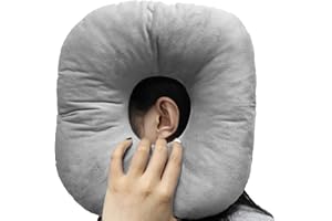 Yuanchupin Piercing Pillow for Side Sleepers, Donut Shaped Side Pillow with Hole for Ear, Ear Pillows for CNH and Ear Piercing Ear Pain, Ear Cushions for Sleeping Guard (Gray)