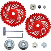 VIDICA 2 Pack 9" x36 Teeth Carbide Tipped Weed Eater Blades, Brush Cutter Blades with Universal Adapter Kit for Trimmers, Brush Cutters, Weed Eaters