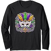 Mardi Gras Masquerade Festival Celebration Vibes Long Sleeve T-Shirt