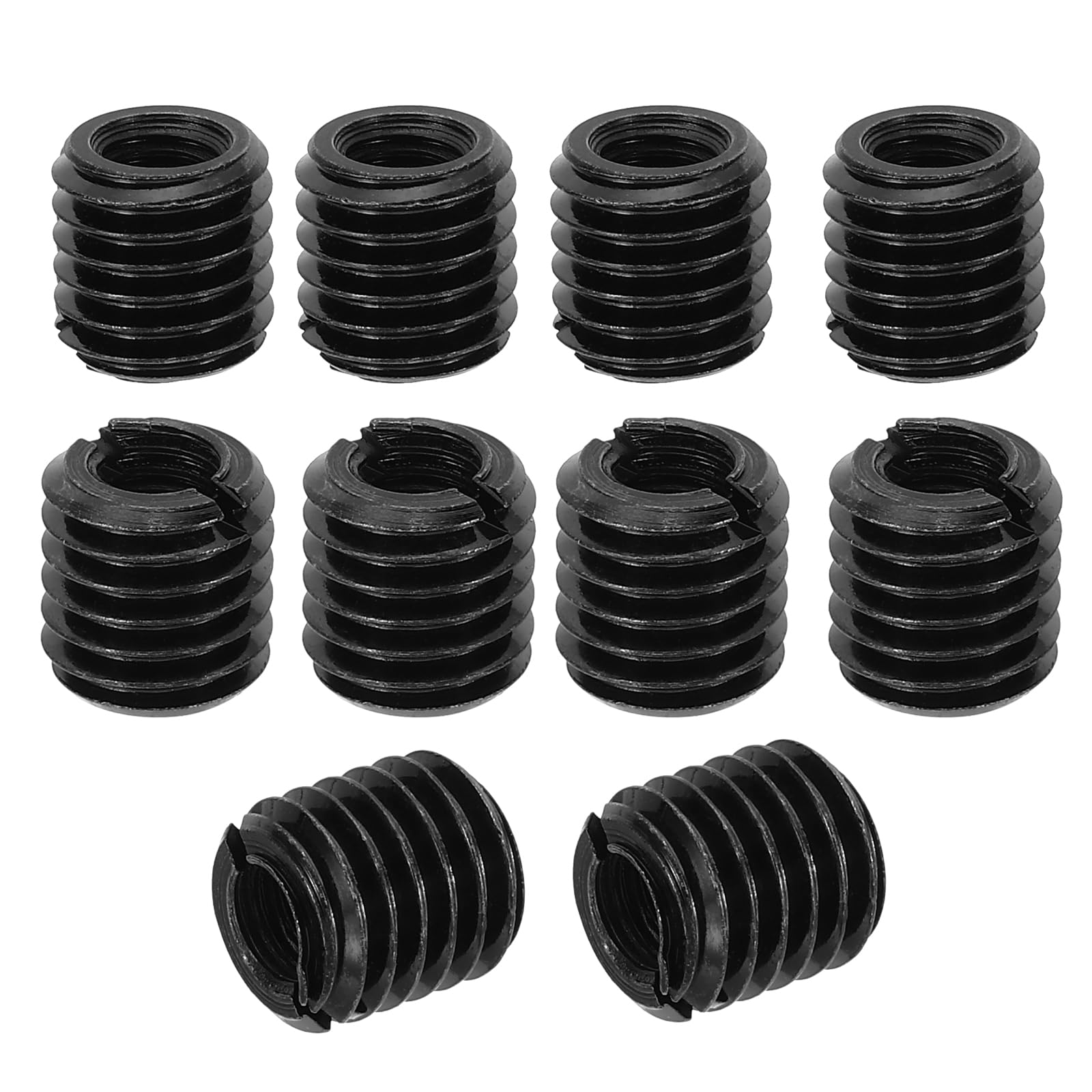 PATIKIL Thread Adapters Sleeve Reducing Nut, 10 Pcs M10xM6x10mm Male to Female Repair Insert Nut Screw Reducer Conversion Metal Fastener, Black