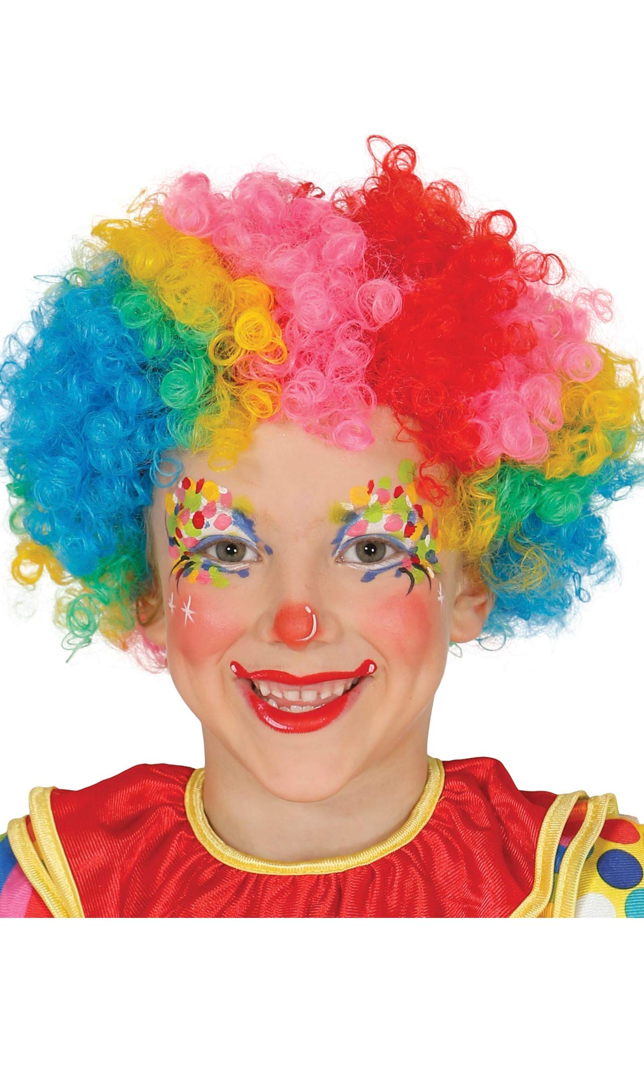 FIESTAS GUIRCA | Child Multicolour Clown Wig (One Size) - Fancy Dress Accessory for Rainbow and Carnival Parties - Ideal for Children and Adults for Halloween and Celebrations - Multicolour