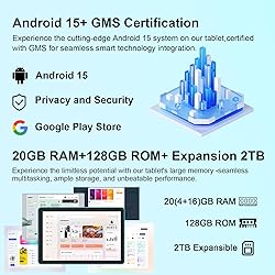 CUPEISI Android 15 Tablet 10 Inch, 20GB RAM+128GB