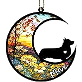 Personalized Dog Memorial, Custom Name Corgi (Black) Dog Christmas Ornament with Name, Custom Breeds, Pet Loss Light Catcher, Gifts for Lovers Loss of Pet Sympathy on Mothers Day Christmas