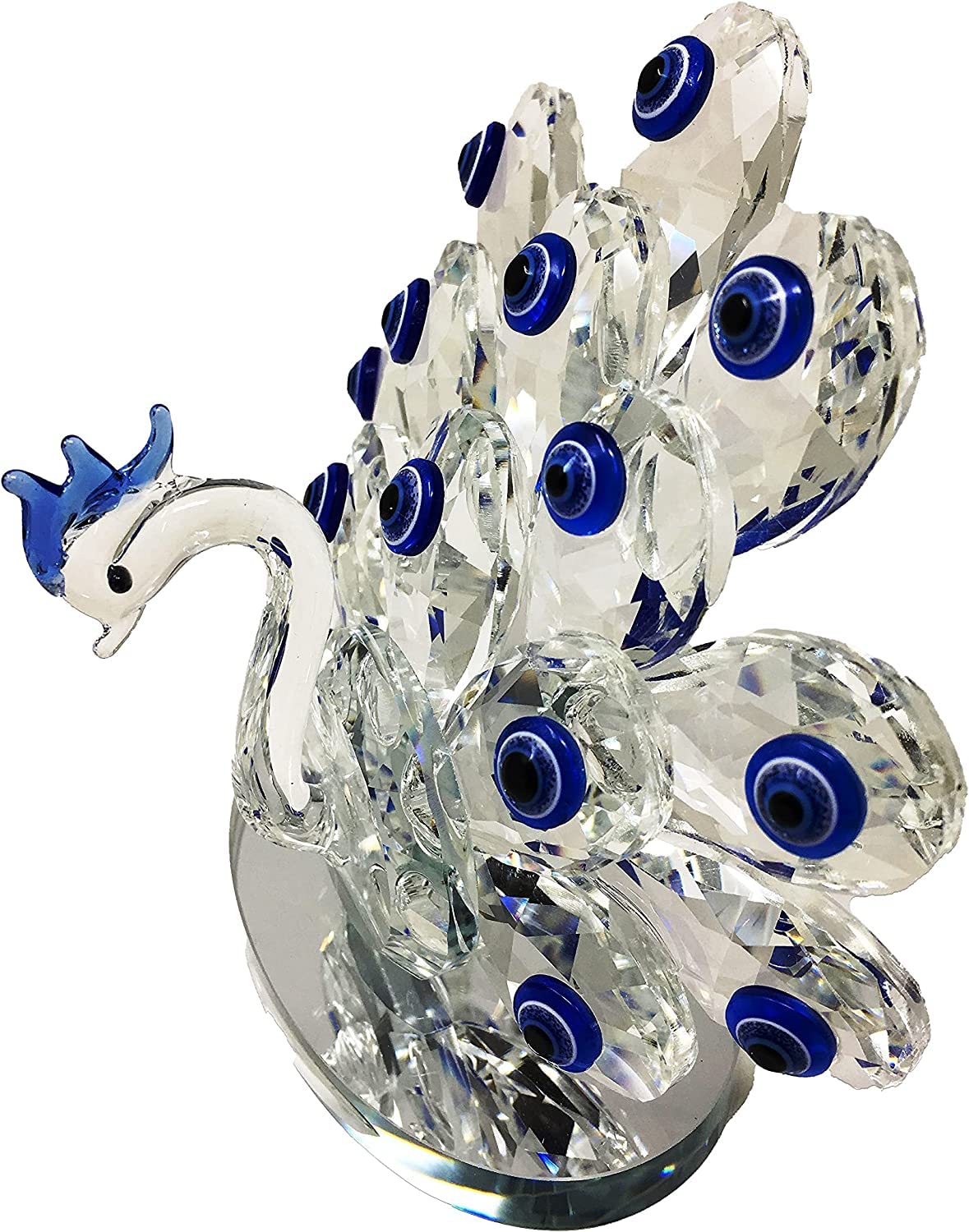 Handmade Crushed Diamond Mirrored Glass Peacock Ornament, 10cm, Crystallized, Home Decoration Gift