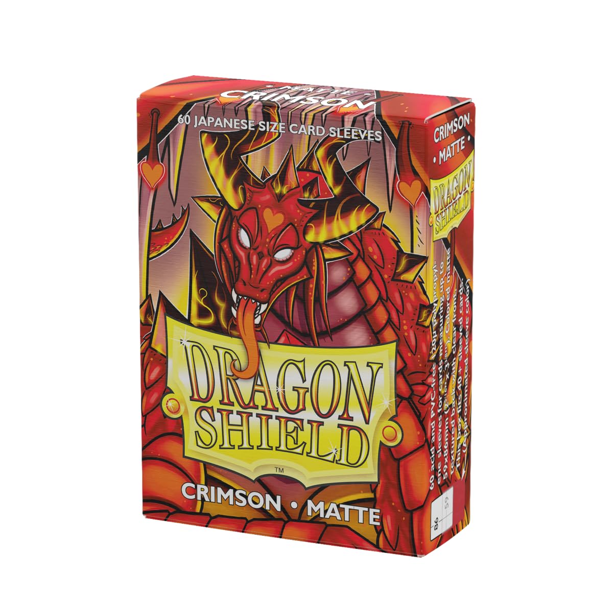 Dragon Shield | Japanese Size Card Matte Sleeves | 60 CT - Smooth & Tough Premium TCG Sleeves - Compatible with Yu-Gi-Oh, Naruto, Cardfight & Vanguard | Crimson