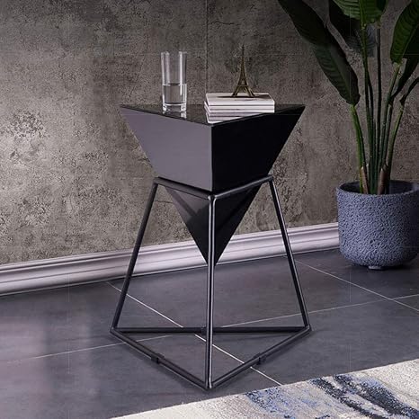 Amazon Com Side Table Dfvv Modern Design Black Triangle Nightstand Minimalist Metal Frame Furniture Decor