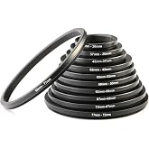 K&amp;F CONCEPT 11 Pieces Metal Step Down Filter Adapter Rings Set | for Large Size Lens Add Small Size Filter 67-62mm 72-67mm 77-72mm 82-77mm for Camera Lens-FP709