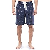 IZOD mens Printed Poplin Relaxed Fit Drawstring Sleep Shorts