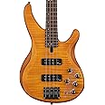Yamaha TRBX604 4-String Flamed Maple Bass Guitar, Matte Amber