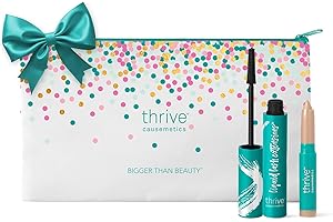 Thrive Causemetics Award-Winning Duo Kit, Makeup Gift Set for Women, Liquid Lash Extensions Mascara (Brynn - Rich Black), Mini Brilliant Eye Brightener Eyeshadow Highlighter Stick (Stella)