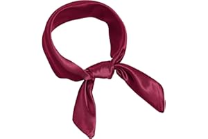 Pistha Chiffon Square Ribbon Neck Scarf Satin Handkerchief for Halloween Retro Women Girls Costume Accessory