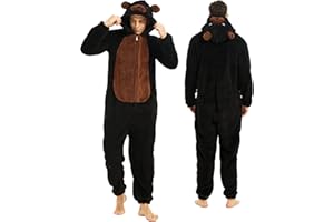 III HHONS Onesie Adult Costume Animal Pajamas Halloween Cosplay Sleepwear for Women/Men