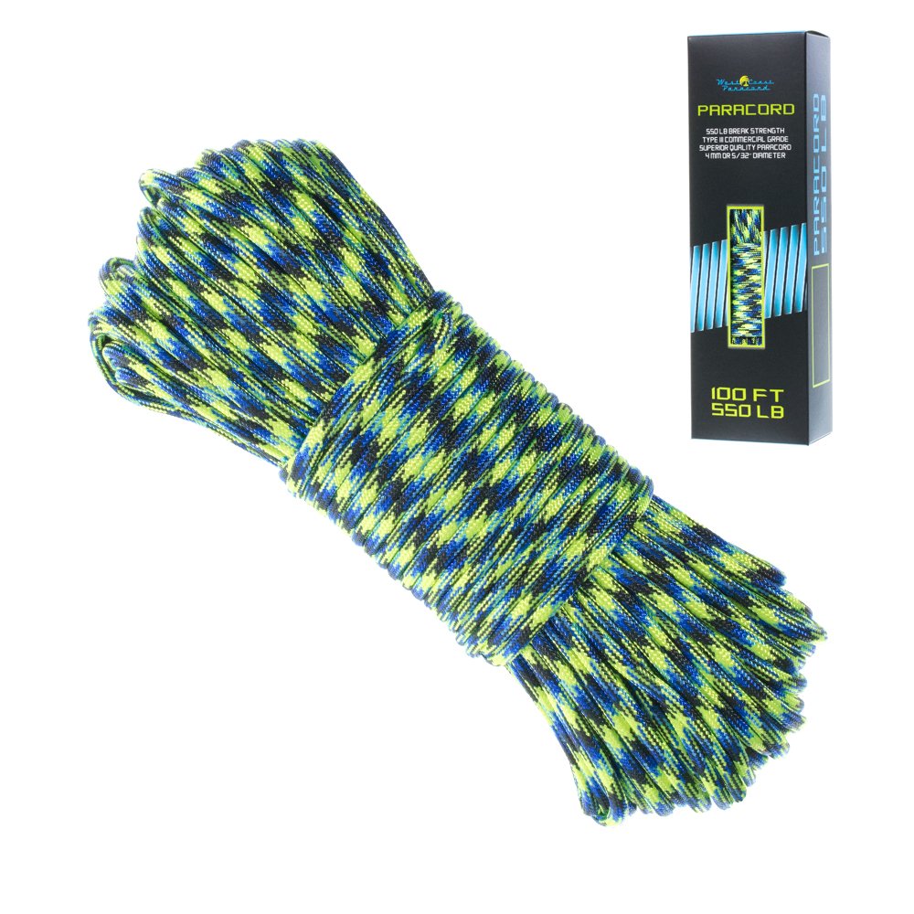 550 複数色で100フィート アクアティカ 100 Feet アクアティカ 100 Paracordブレスレットパラシュートコード 100 ナイロンロープ Feet 7ストランドタイプiii B0727pgn ロープコード グランドセール