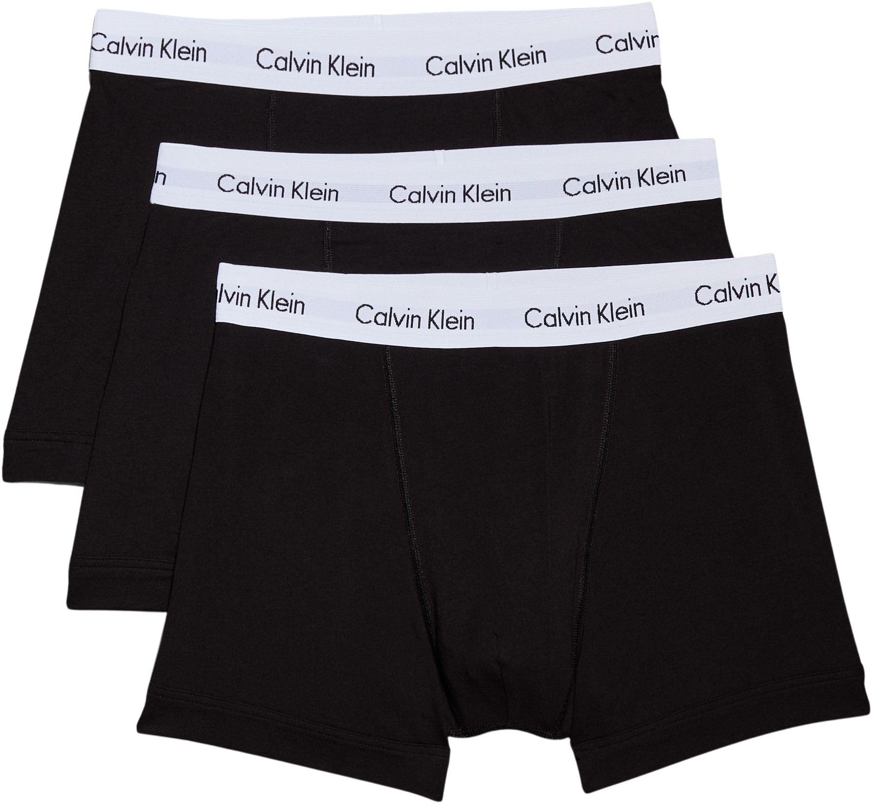 Calvin Klein Herren Boxershorts Low Rise TRUNK, 3er Pack U2664G, Ohne Eingriff, Mehrfarbig ( Schwarz (001 Black) ) - Large