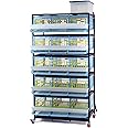 Quail Breeding Cage Indoor: 5 Layer Stackable Quail Coop, Easy Clean, Rust-Free, Easy Egg Collection (2024 Upgrades: Longer Waste Trays, Removable Middle Walls) Cimuka (Traditional)