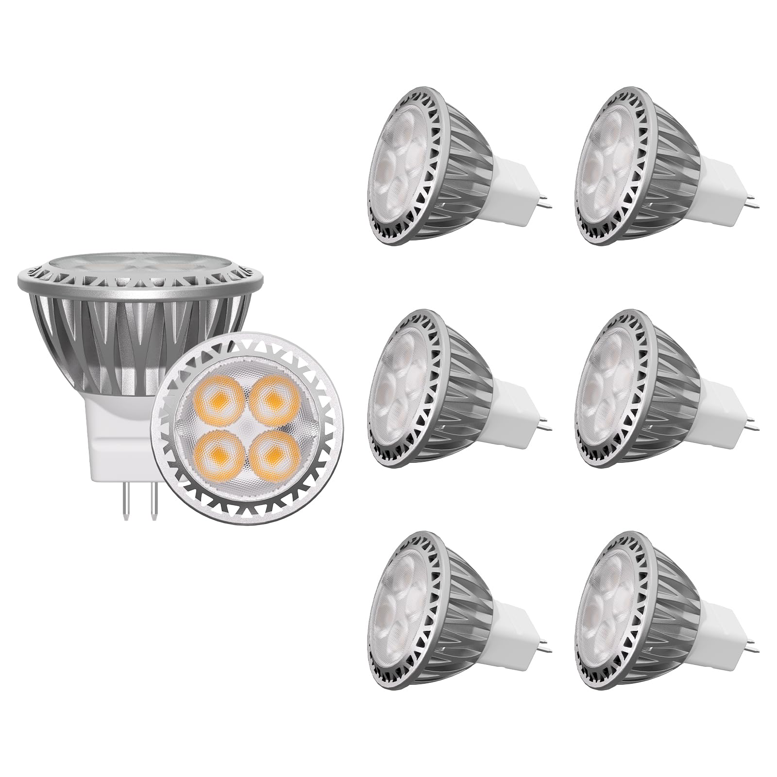 GOHDLAMP GU4 Led Bulbs Warm White Aluminum Plastic 2700K MR11 Led Bulb 6 Pack,12V 250lm MR11 LED 3W Replace 35W Halogen Equivalent Not Dimmable,Bulb Spot Light for Outdoor Landscape Track Lighting