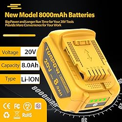 New Model 2 Pack 8.0Ah Replacement Battery and