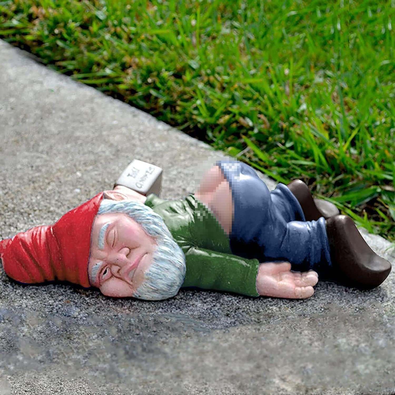 SXFENG Garden Gnome Statue - Naughty and Funny Outdoor Ornament, Indoor or Outdoor Decorations, Resin Statues (Green)