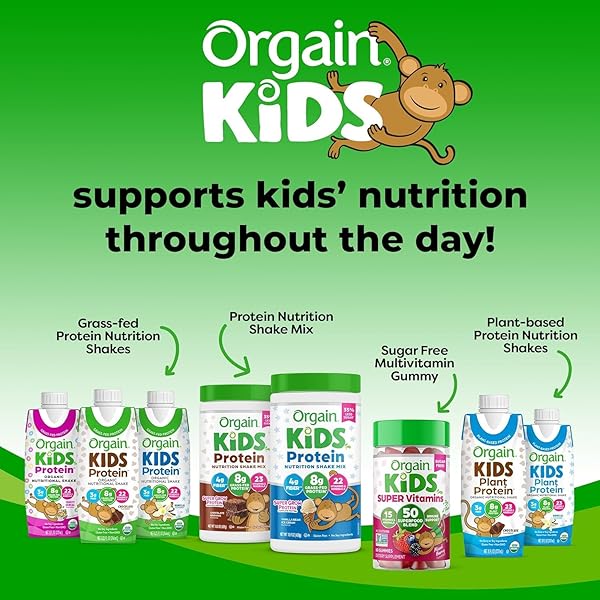 ORGAIN ORGANIC KIDS NUTRITIONAL PROTEIN SHAKE, FRUITY CEREAL – KIDS SNACKS WITH 8G DAIRY PROTEIN, 22 VITAMINS & MINERALS, FRUITS & VEGETABLES, GLUTEN FREE, SOY FREE, NON-GMO, 8.25 FL OZ (PACK OF 12)