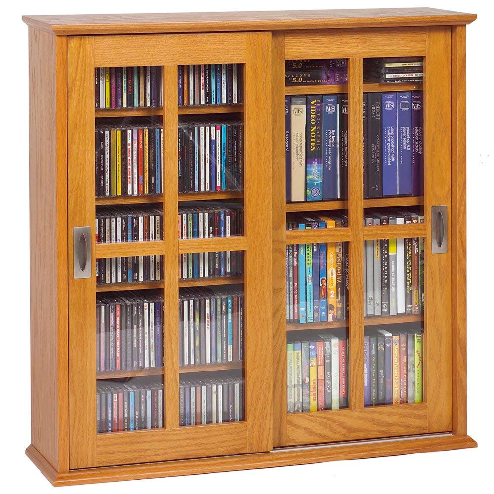 Best Oak Media Storage Cabinet