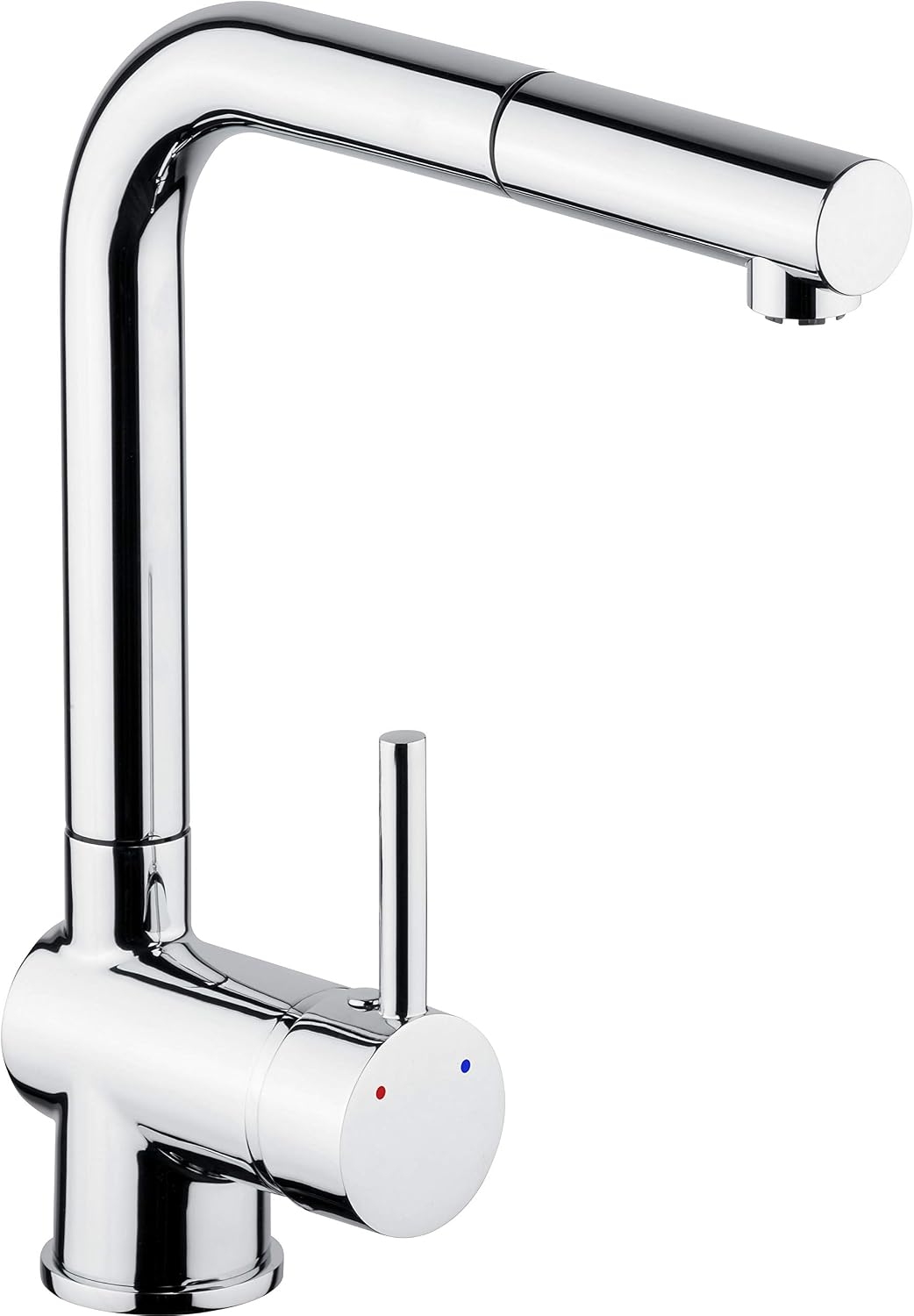 Cornat Livenne LIV535 Single-Lever Sink Fitting Brass Body Chrome-Plated Extendable Hose Spray and Pivoting Spout/Low Pressure Kitchen Tap