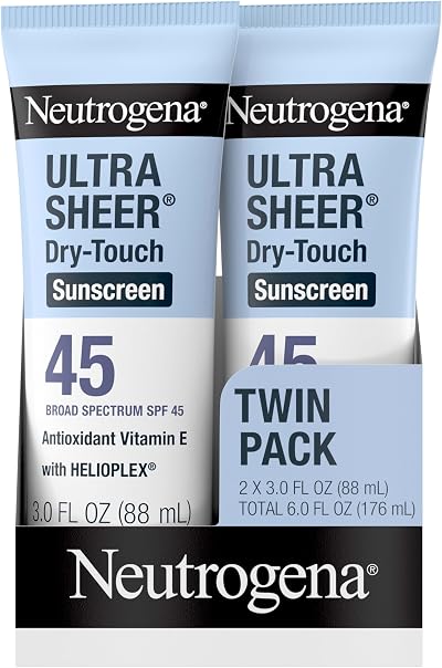 Neutrogena Ultra Sheer SPF 45 Sunscreen Twin Pack 6 oz Dry-Touch Non-Greasy