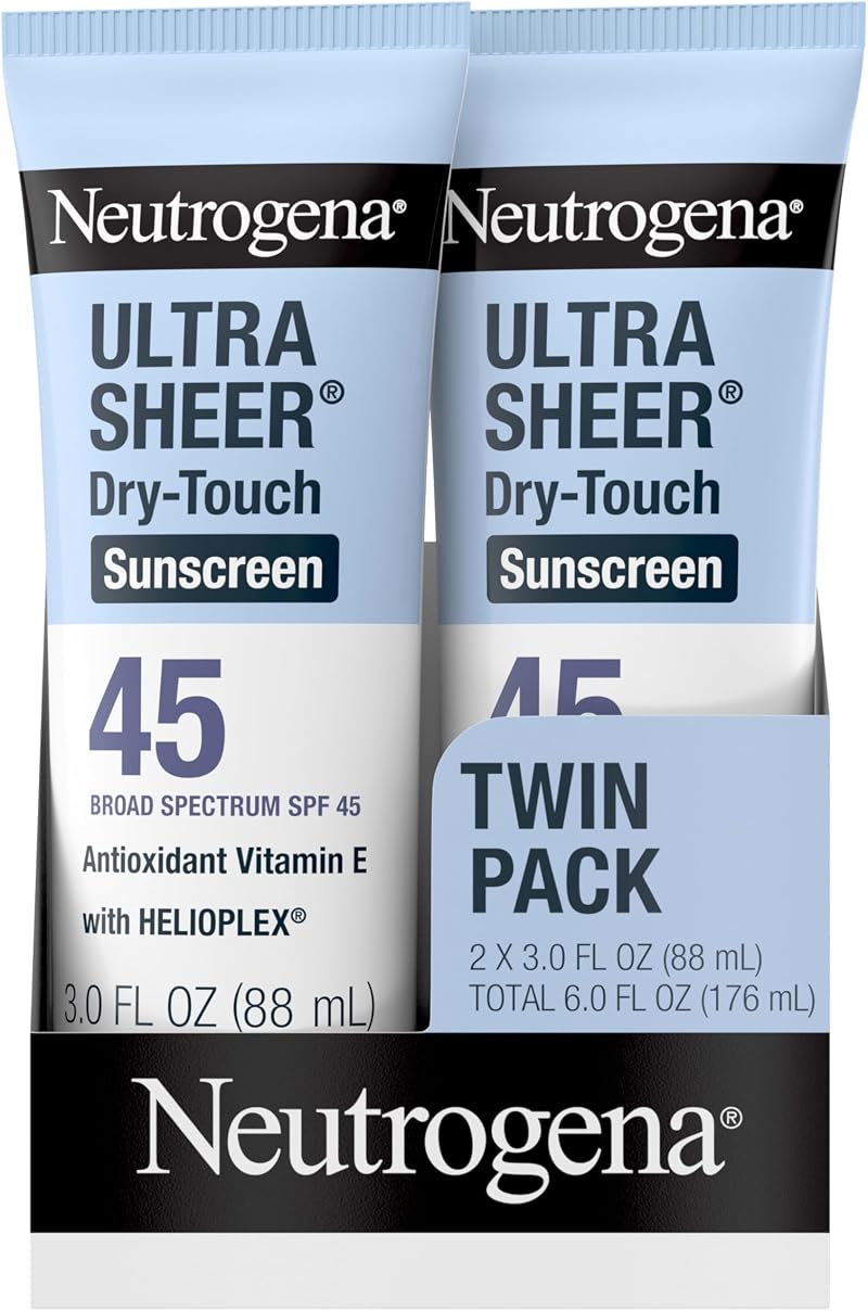 Neutrogena Ultra Sheer SPF 45 Sunscreen Twin Pack 6 oz Dry-Touch Non-Greasy