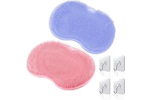 Silicone Shower Foot Scrubber Mat - Silicone Bath Massage Mat for Foot Care - Improve Foot Circulation Soothes Tired Feet - U